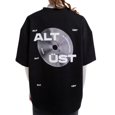 Alt Üst Grid T-Shirt Siyah