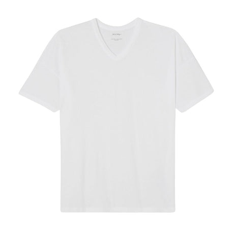 American Vintage Devon Erkek V-Neck T-Shirt Blanc