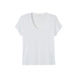 American Vintage Jacksonville Kadın U-Neck T-Shirt Blanc