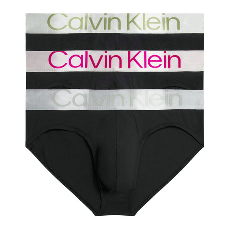 Calvin Klein Hip Brief Trunk 3PK Steel Cotton - Erkek B- Olv Branch/ Gry Hthr/ Red Bud Lg