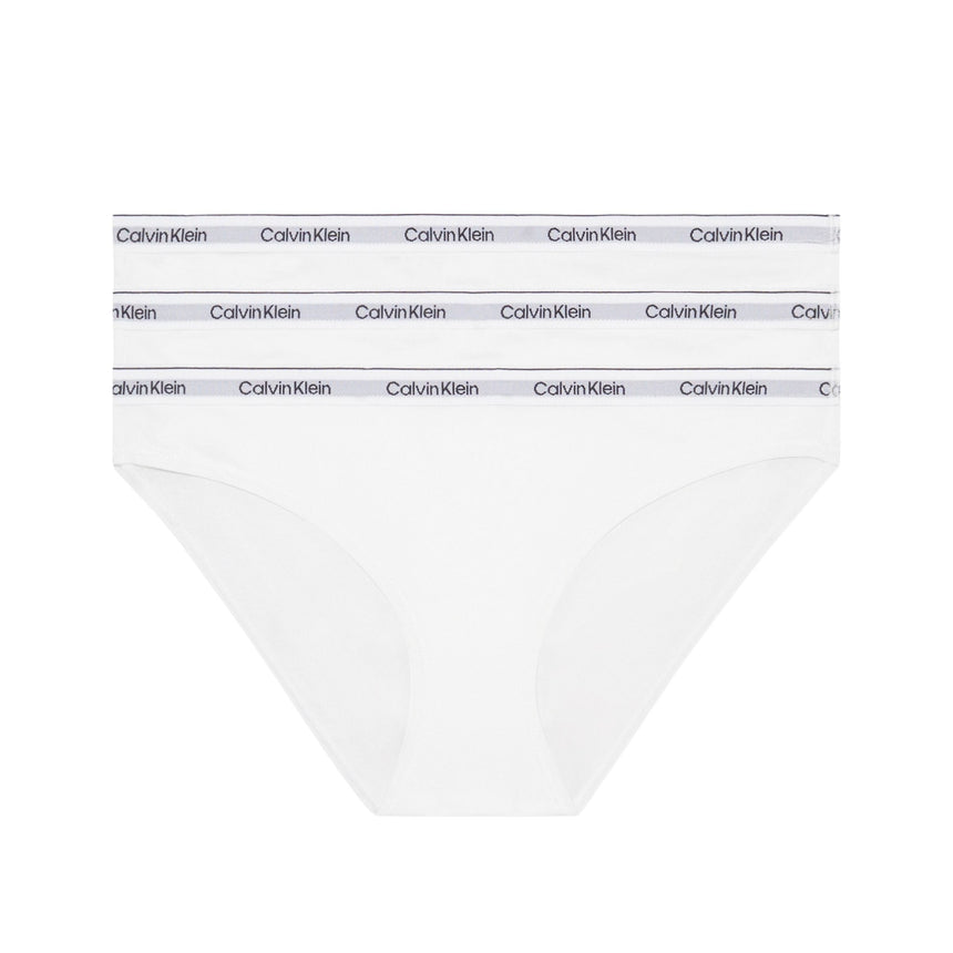 Calvin Klein Low Rise Bikini Briefs 3PK Modern Logo - Kadın White/White/White