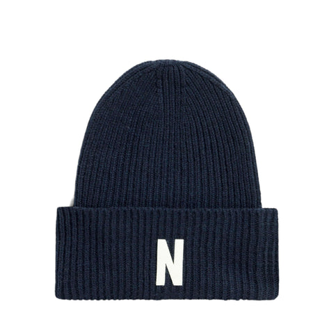 Merino Lambswool Rib N Logo Beanie