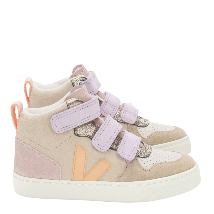 VEJA Small V-10 Mid Suede Çocuk Sneaker Multico/Almond Peach